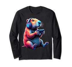 Capybara Lustige Videospiele Capybara Langarmshirt von Capybara Funny Video Games Capybara Shirt