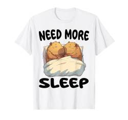 Süßes Capybara Need More Sleep Pyjama-Nachthemd T-Shirt von Capybara Pajamas & Nightgown .Co