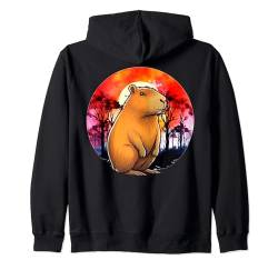 Capybara Nagetier Retro Kapuzenjacke von Capybaras Animal Design Ideas