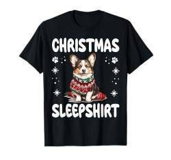 Cardigan Welsh Corgi Hund Nachthemd Pyjama Weihnachten T-Shirt von Cardigan Welsh Corgi Christmas Dog Pajamas &