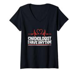 Damen Cardiologist I Have Rhythm Cardiology Heart Cardiologen T-Shirt mit V-Ausschnitt von Cardiology Cardiologist Gifts