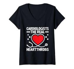 Damen Kardiologe Die wahren Frauenschwarm Kardiologie Kardiologen T-Shirt mit V-Ausschnitt von Cardiology Cardiologist Gifts