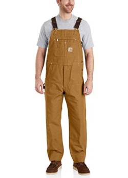 Carhartt, Herren, Lockere Segelleinen-Latzhose, Carhartt® Braun, W42/L34 von Carhartt