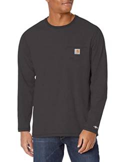 Carhartt Herren Force Relaxed Fit Midweight Long-Sleeve Pocket Arbeits-T-Shirt, Carbon Heather Gr. XXL von Carhartt