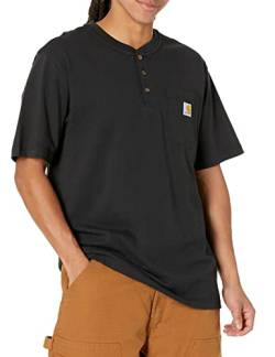 Carhartt Herren K84 Kurzarm Workwear Henley T-Shirt, schwarz, Groß, L, K84-BLK von Carhartt