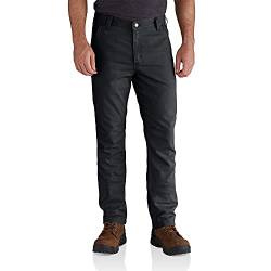 Carhartt Herren Rugged Flex® Straight Fit 5-Pocket Canvas-Arbeitshose, Schwarz, W36/L34 von Carhartt