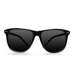 Carlheim Men's dark lens UV400 Axel Sunglasses, Polarised lenses, Black, Oval von Carlheim