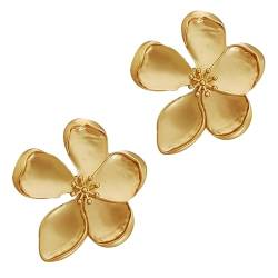 Große Blumen Ohrringe Gold Flower Earrings Blumenohrringe Ohrringe Blumen Ohrringe Gold Groß Statement Ohrringe Gold Blumen Geeignet für Besondere Geschenke für Frauen und Mädchen von Carreneu