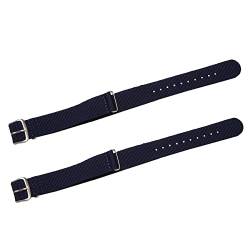 Carruuba 2Stck 18mm Nylon Uhrenarmband Durchzugsband Armband Uhrband Watch Strap-Dunkel Blau von Carruuba