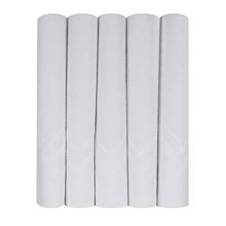 Caruso Italy Men's Luxury 100% Pure Cotton Handkerchief White Self Border Pack of 5 von Caruso Italy