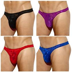 Casey Kevin Herren G-String Slips Spitze Transparent Sexy Low Rise String Tanga Unterwäsche Weich und Atmubgsaktiven Unterhose Bikini Höschen von Casey Kevin