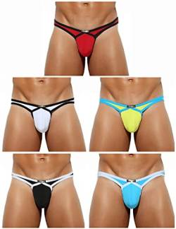 Casey Kevin Herren String Tanga - 5er, Interessant Jockstrap G-String Sexy Unterwäsche Herren T-Back Tanga Thong von Casey Kevin