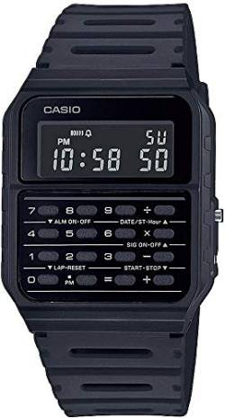 Casio Unisex Quartz Armbanduhr, 34.40mm GehäusegröÃŸe mit schwarz digital Zifferblatt und schwarz Plastic/Resin Strap Armband CA-53WF-1BEF von Casio