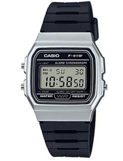 Casio Unisex Erwachsene Armbanduhr Digital Quarz Harz F-91WM-7AEF von Casio