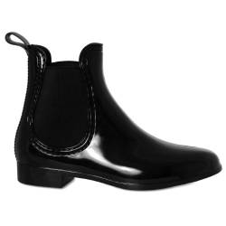 Caspar Damen Gummi Lack Stiefeletten mit klassisch schöner Form SBO014, Farbe:schwarz, Größe:EU38/UK5/US7 von Caspar