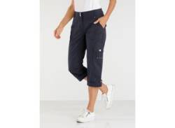 Caprihose CASUAL LOOKS Gr. 44, Normalgrößen, blau (marine), Damen, 98% Baumwolle, 2% Elasthan, unifarben, Hosen von Casual Looks