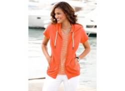 Shirtjacke CASUAL LOOKS "Sweatjacke" Gr. 44, orange Damen Shirts von Casual Looks