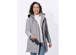 Steppjacke CASUAL LOOKS Gr. 25, grau (steingrau), Damen, 100% Polyester, Fellimitat:100% Polyester, Wattierung:100% Polyester, unifarben, Jacken von Casual Looks