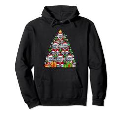 Gruppe Santa Britische Kurzhaare als Weihnachtsbaum, bunte Lichter Pullover Hoodie von Cat Christmas Costume