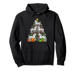 Gruppe Santa Horses As Xmas Tree Colorful Lights Farmer Pullover Hoodie von Cat Christmas Costume