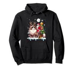 Santa Riding Reindeer Ragdoll Cat Xmas Tree Colorful Pullover Hoodie von Cat Christmas Costume