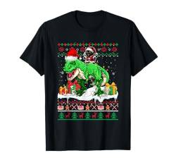 Weihnachtsmann-Katze, reitend, T-Rex, Weihnachtspullover, Besitzer T-Shirt von Cat Christmas Costume