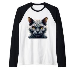 Devon Rex Katzenshirt Katzengesicht Niedlicher Katzenliebhaber Katze Mama Papa Kunst Raglan von Cat Mom and Dad Gifts for Cat Lovers