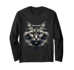 Javanisches Katzenhemd mit Katzengesicht, niedlicher Katzenliebhaber, Katze, Mama, Papa, lustig Langarmshirt von Cat Mom and Dad Gifts for Cat Lovers