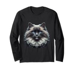 Ragdoll-Katzenshirt mit Katzengesicht, niedlicher Katzenliebhaber, Katze, Mama, Papa, Kunst Langarmshirt von Cat Mom and Dad Gifts for Cat Lovers