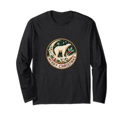 Eisbär Frohe Weihnachten Illustration Urlaub Langarmshirt von Cat Snugg