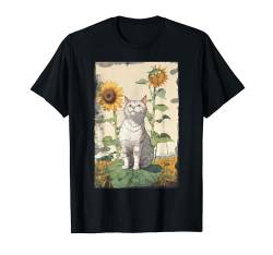 Katze Sonnenblume Weihnachtsbaum Sonne Blume Katzenliebhaber Geschenk T-Shirt von Cat Sunflower Lover Shirts