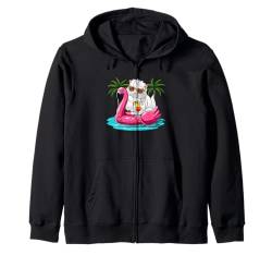 Katze Sonnenbrille auf Flamingo Süßes Float Kostüm Sommer Kapuzenjacke von Cat Vacations Costume