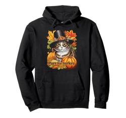 Lustige Thanksgiving-Katze Pilgrim Purr für die Türkei Pullover Hoodie von Cats Lover Thanksgiving Boys Girls Men Women Tees