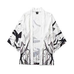 Caxndycing Kimono Bluse Herren Japan Samurai Yukata Ninja Anime Uchiha Sasuke T-Shirt Kurz Kimono Nachtwäsche Sommer Tops Print Japanische Kleidung Schlafanzug für Damen Herren von Caxndycing