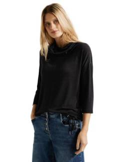 CECIL Damen B320669 T-Shirt 3/4 Arm, Black, XS von Cecil