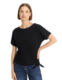 CECIL Damen B321545 Struktur T-Shirt, Black, M von Cecil