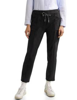 CECIL Damen B376942 Joggpants Kunstlederhose, Black, L / 28L von Cecil