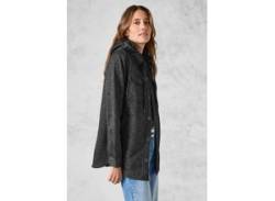 Kurzjacke CECIL Gr. M (40), schwarz, Damen, Stoff, 80% Polyester, 20% Baumwolle, unifarben, Jacken, mit Knopfleiste von Cecil