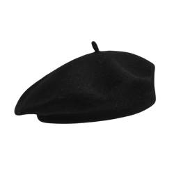 Ceihwa Klassische Baskenmütze Barett Schwarz Dünne Baskenmütze Damen Sommer Winter French Beret Mütze Französischer Hut Moderne Franzosen Mütze Herren Künstler Maler Hut Schiebermütze für Damen von Ceihwa