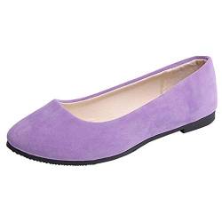 Damen Klassische Ballerinas Flache Mokassins Einfarbig Loafer Bequeme Slip-Ons Frauen Elegante Slipper Freizeitschuhe Damenschuhe Schöner Schuh Celucke (Violett, 43 EU) von Celucke Damenschuhe