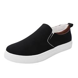 Celucke Freizeitschuhe Herren Segeltuchschuhe Canvas Slip On Stoffschuhe Flache Schuhe rutschfest Low Top Runde Zehe Sportschuhe Faulenzer Schlupfen Leinwand Flacher Mund Bequem Schuhe von Celucke