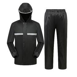 Regenanzug Reflektierender Regenmantel Set für Erwachsene Ganzkörper Regenhose Wasserdicht Sturmfest Anzug Outdoor Regenjacke von Celucke