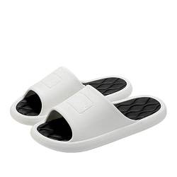 Cenz-888 Duschpantoffel Mode Persönlichkeit Hausschuhe Herren Indoor Home Badezimmer Bad Mute Haushalt Sandalen Damen Sommer Dorm Home Slide(White and Black,44-45) von Cenz-888