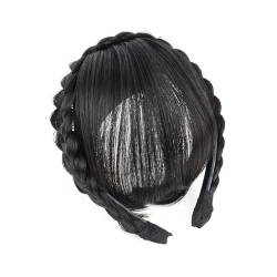 Gefälschter Pony Haarschmuck, synthetisches Stirnband, Air Bangs, Perücken mit Zöpfen, hitzebeständig, Clip-in-Haarverlängerungen, Haarteile for Frauen Pony-Haarspangen-Verlängerungen(2) von Cenz-888