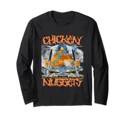 Lustiges Huhn Nugget Bootleg Hardcore Flames Meme Langarmshirt von Unhinged Chicken Nugget Memes