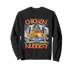 Lustiges Huhn Nugget Bootleg Hardcore Flames Meme Sweatshirt von Unhinged Chicken Nugget Memes