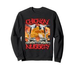 Lustiges Huhn Nugget Bootleg Hardcore Flames Meme Sweatshirt von Unhinged Chicken Nugget Memes