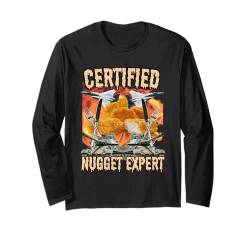 Lustiges zertifiziertes Chicken Nugget Bootleg Hardcore Flames Meme Langarmshirt von Unhinged Chicken Nugget Memes