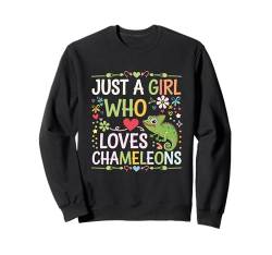 Just a girl who loves chamäleons funny cute baby chamäleon Sweatshirt von Chameleon Enthusiast Creations