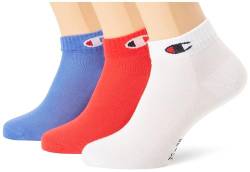Champion Core Socks 3PP Quarter Socken, Rot/Weiß/Blau (RS032), 35-38 Unisex - Erwachsene, Rot/Weiß/Blau (RS032) von Champion